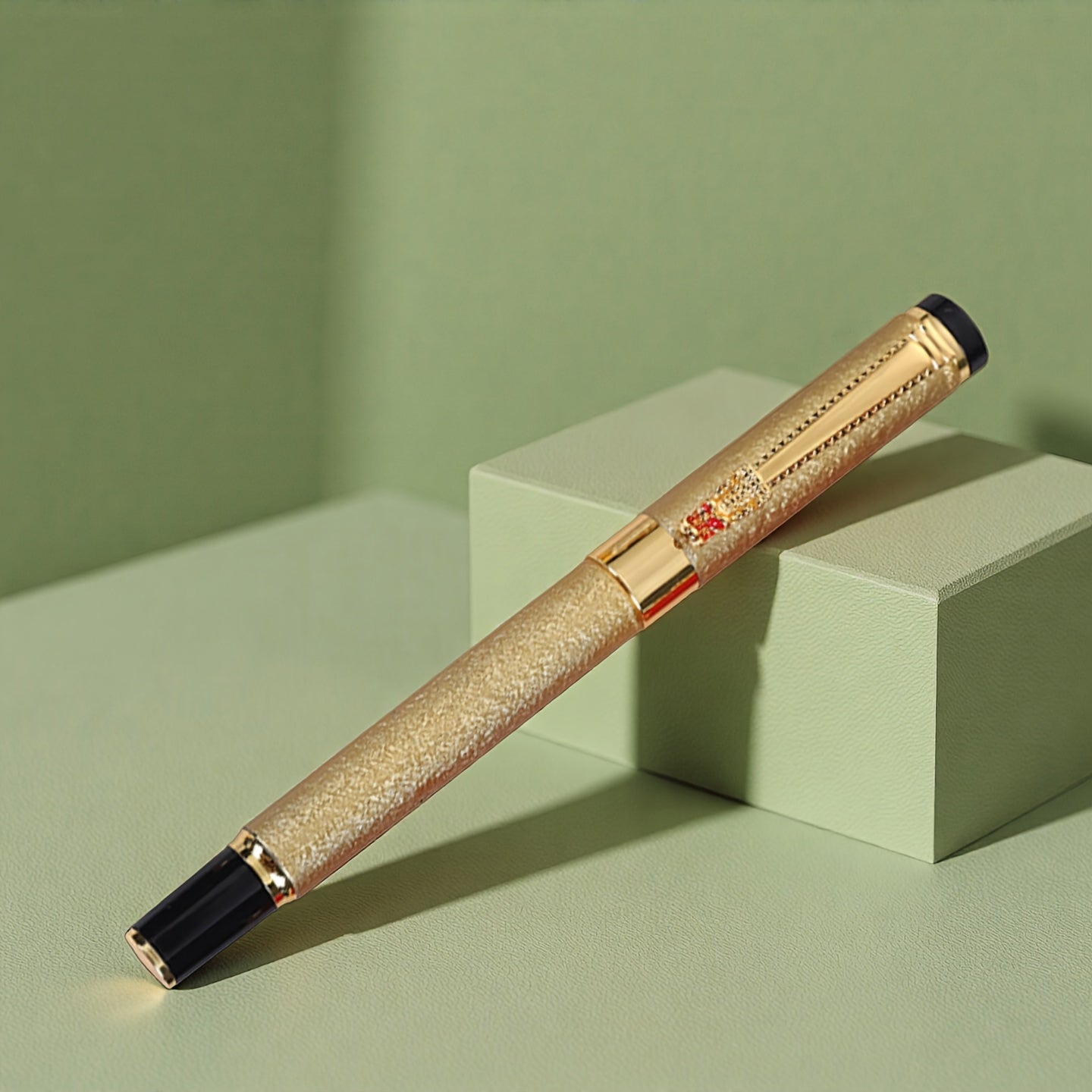 Pluma Estilográfica Dorada+Tinta Negocios Calidad